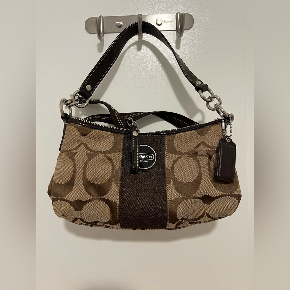 Coach, Crossbody Bag, Tan and Brown